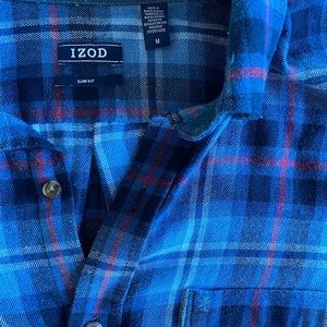 IZOD Slim Fit Plaid Button Down